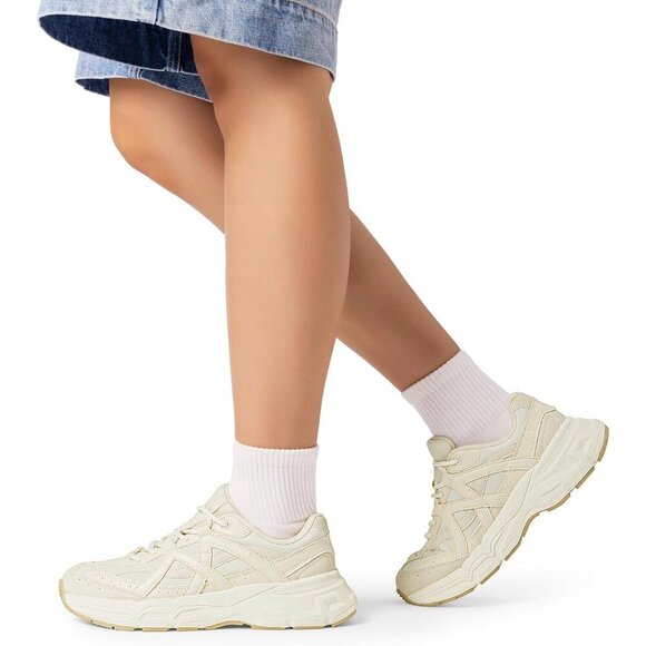 Dream Pairs Women Ivory Platform Chunky Fashion Sneakers And Walking Shoes - Picture 6 of 8